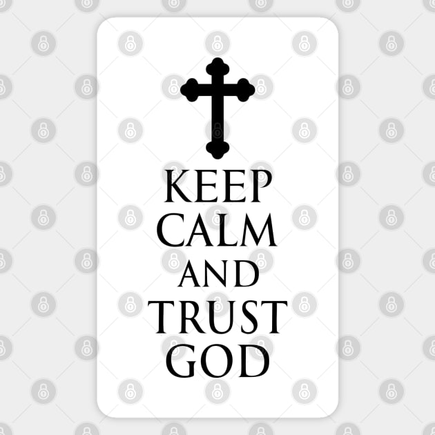 Keep Calm And Trust God - Cross Bottony - Black - Christian Series 4B Sticker by FOGSJ